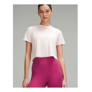 Lululemon Ultralight Waist-Length T-Shirt Strawberry Milkshake Crop Tee Size 4